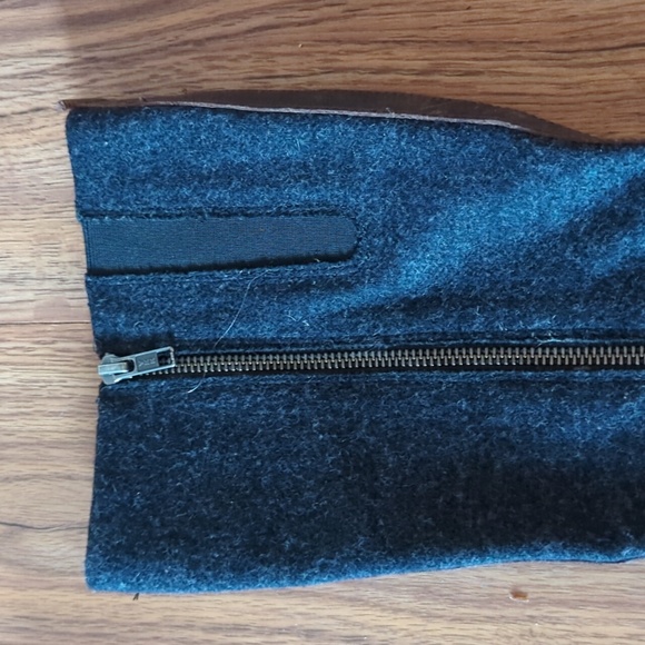 Cat By Caterpillar Sabrina Wool & Leather Tall Boots Zip Up Riding Gray Sz 8W - Picture 5 of 10